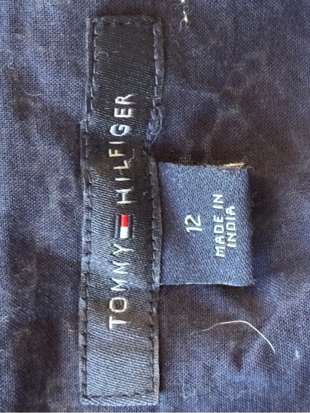 Tommy Hilfiger Navy Blue & White Printed Midi Dress - Picture 2 of 2